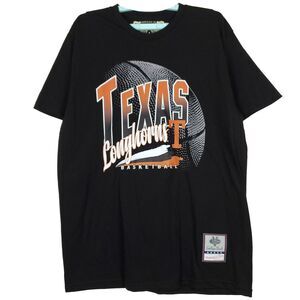 Texas Longhorns Mitchell & Ness‎ NCAA L Large Shirt Basketball Art Black NWT